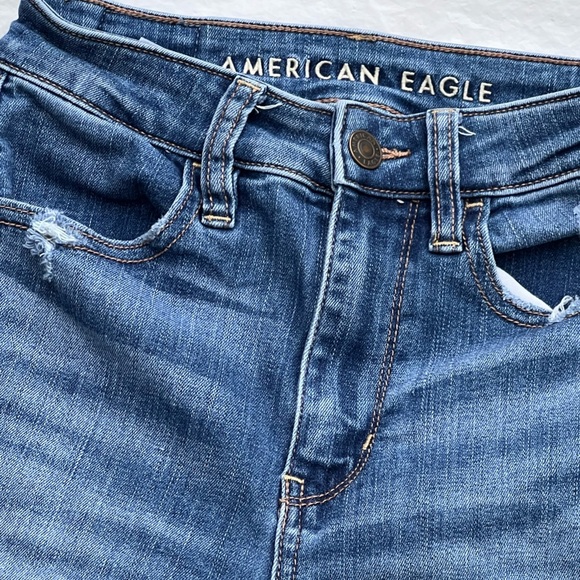 American Eagle Outfitters next level stretch super high rise Jeggings crop Sz 00 - Picture 6 of 6